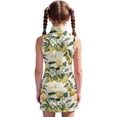 thumbnail image 6 of Girls Summer Dress Girls Sleeveless Zip Neck Performance Skort Dress Lemon Print Mini Crew Neck Sleeveless for Sportswear and Active Wear Beige 10 Years-11 Years, 6 of 6