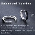 thumbnail image 5 of TANGPOET Mens Earrings 925 Sterling Silver Black Small Huggie Hoop Earrings for Women Men Hypoallergenic Hoops Earring for Sensitive Ears, 5 of 6