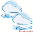 thumbnail image 1 of HLONK 2pcs Translucent Soothing Item Holder Cases with Clip - Durable Plastic Binky Storage Box  Oval Shape with Flip Lid  Light Pink & Blue  Keeps Soothing Items Clean & Accessible  Soot, 1 of 7
