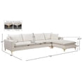 thumbnail image 4 of Sectionnel Réversible en Velours Beige avec Pieds en or Riche Ou Chrome, 4 of 13