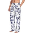 thumbnail image 3 of Kdxio World Travel2 Print Men's Sleep Pajama Pant Lounge Pants with Pockets, 3 of 8
