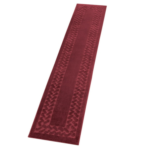 Herringbone Carpeted Runner Rug Solid Colored With Plush Herringbone Carpeted Runner Rug Solid