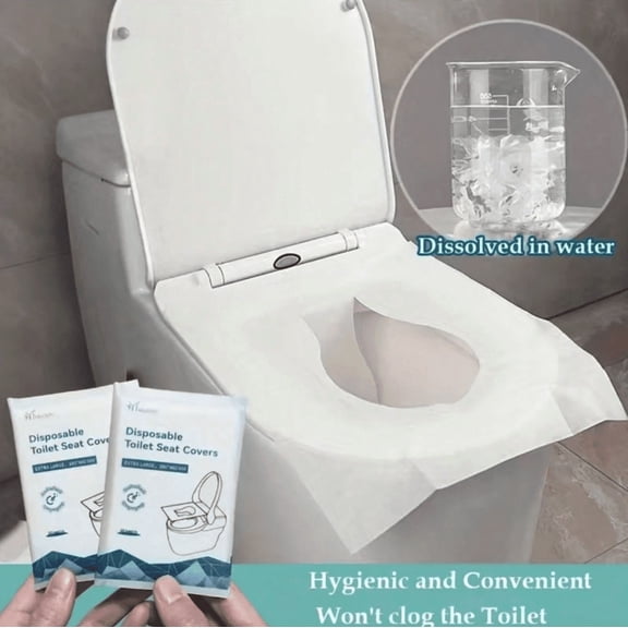 Disposable Universal Fit Toilet Seat Covers, White
