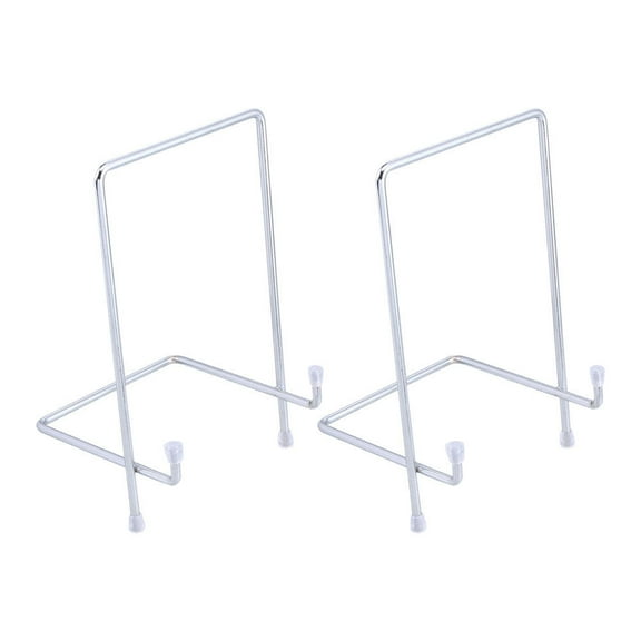 FUEENIRVA Tabletop Display Stand Picture Frame Display Stand Silver 2Pcs