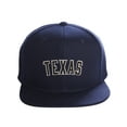 thumbnail image 2 of Original Snapback Custom American Cities State Letters Ajustable Flat Visor Cap (Texas Navy, White Black), 2 of 4