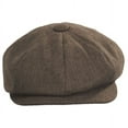 thumbnail image 2 of Cardiff Cotton Herringbone Newsboy Cap - M - Brown/Tan, 2 of 4