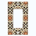 thumbnail image 5 of Metal Light Switch Plate Cover Red Yellow Mandala Flower Tile Pattern MDL030, 5 of 13