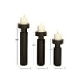 thumbnail image 4 of DecMode 3 Candle Black Mango Wood Pillar Candle Holder, Set of 3, 4 of 9