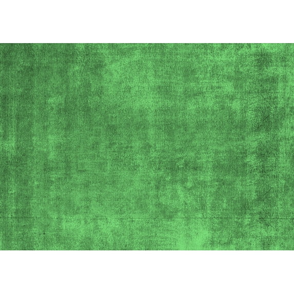 Ahgly Company Indoor Rectangle Oriental Emerald Green Industrial Area Rugs, 7' x 9'