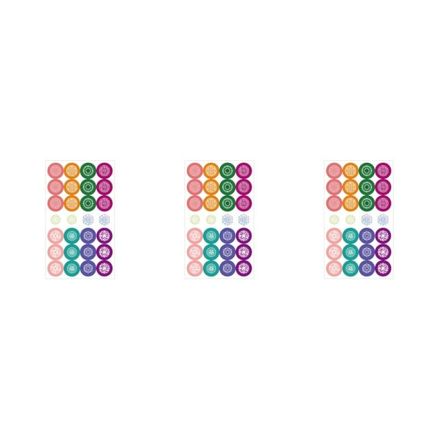 jesticaly 4 Pieces Reinforcement Labels Round Repair Subsidy Lightweight Firm Removable Hole Stickers Set Geometry Pattern Binders Colorful 3Set