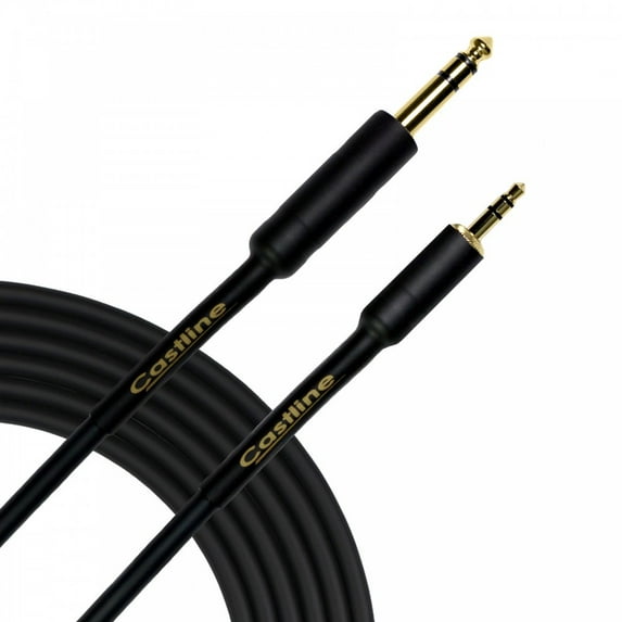 50 Ft Castline Gold 1/4" TRS to 3.5mm TRS Straight Balanced Stereo Patch Cable Mogami 2549