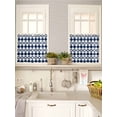 thumbnail image 5 of Bohemia 2 Panel Kitchen Curtains for Small Windows, Minimalist Geometric Pattern Abstract Dark Blue Bathroom Tier Curtain, Short Window Treatment for Bedroom/Living Room 55"x24", 5 of 6