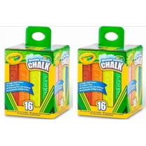 Crayola Washable Sidewalk Chalk, Assorted Colors Set, 16 Count (2 Pack)