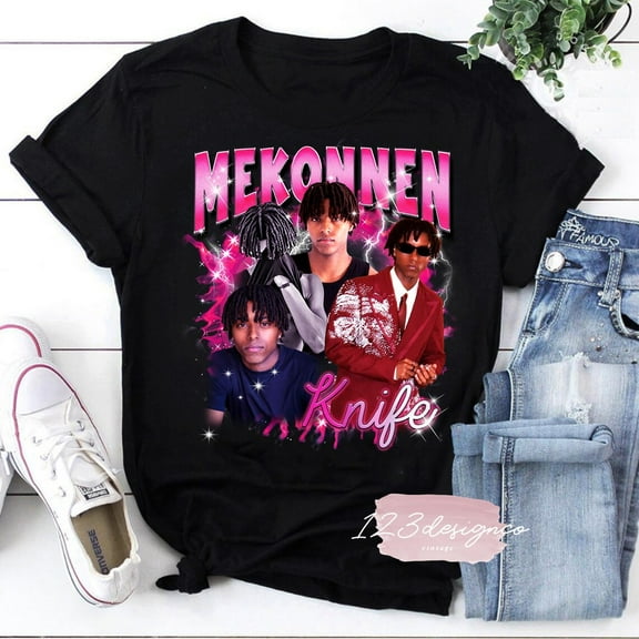 Mekonnen Knife Bootleg Y2k Vintage T-Shirt, Y2K Rap Fan Graphic Shirt, Hip-Hop Style Shirt