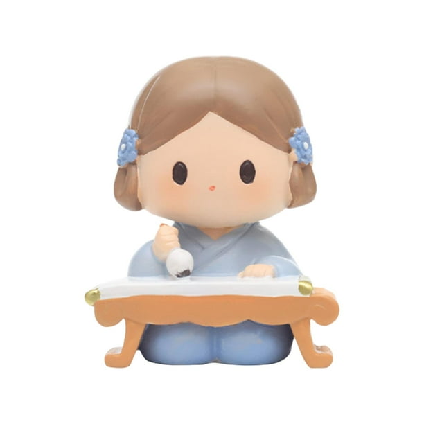 Linda niña mini estatua miniatura figura muñeca colección dibujos animados chino antiguo Estilo C