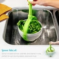 thumbnail image 5 of 2-in-1 Collapsible Salad Spinner & Colander, 3 Quart Capacity - Easy-to-Use for Salad, Fruit, Vegetable, Pasta - White/Green, 5 of 8