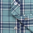thumbnail image 5 of Coevals Club Mens Pearl Snap Plaid Western Cowboy Button Up Short Sleeve Shirts Beryl Green Plaid 40 XX-Large, 5 of 7