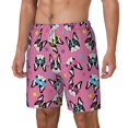 thumbnail image 2 of Uemuo Colorful Cute French Bulldog Pattern Mens Swim Trunks Quick Dry Board Shorts with Mesh Lining, Stretch Beach Shorts Quick Dry No-Chafing Board Shorts-X-Large, 2 of 9