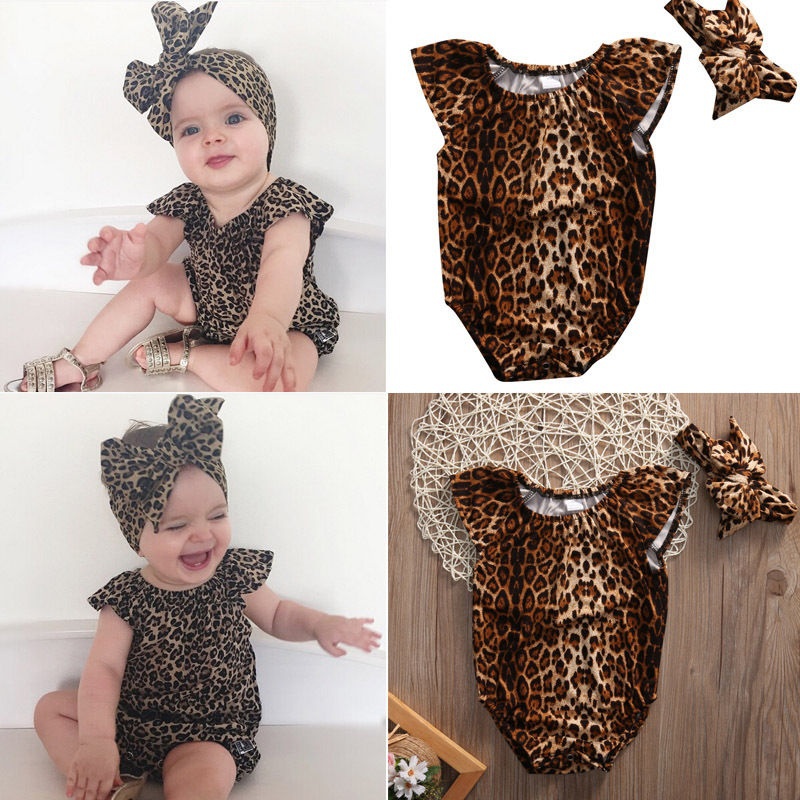 Canis 2Pcs Newborn Infant Baby Girl Clothes Romper + Headwear