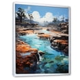 thumbnail image 2 of Designart "Geyser Erupting Azure Collage I" Landscape & Nature Floater Framed Canvas Print, 2 of 7