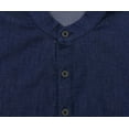 thumbnail image 5 of Atasi Men's Mandarin Collar Blue Denim Kurta Half Sleeve Casual Tunic-S, 5 of 7