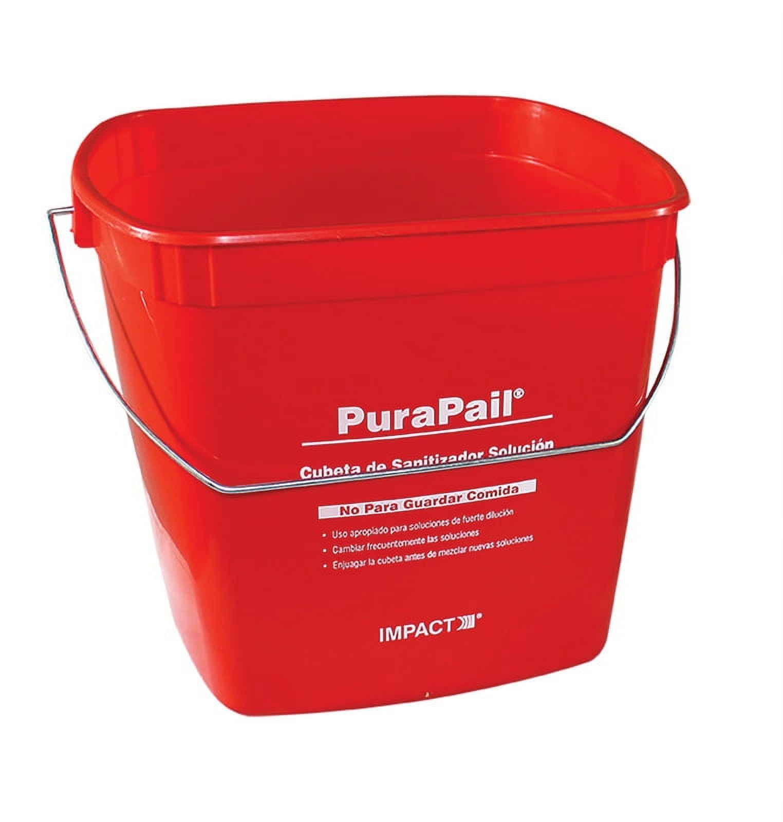 Impact Products PuraPail, 6 Qt Red Sanitizing Bucket, High Density