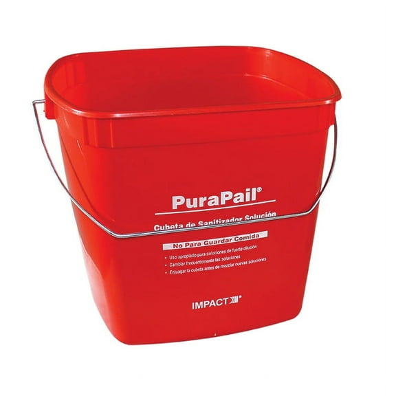 Purapail 5506-6S Pail Utility 6 Quart Red Sanitizing 1-12 Count