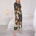 thumbnail image 3 of Rateoe USA Sunflower Flag Pattern Womens Pajamas Set Long Sleeve Sleepwear Button Down Nightwear Soft Cotton Pj Lounge Sets-Small, 3 of 7