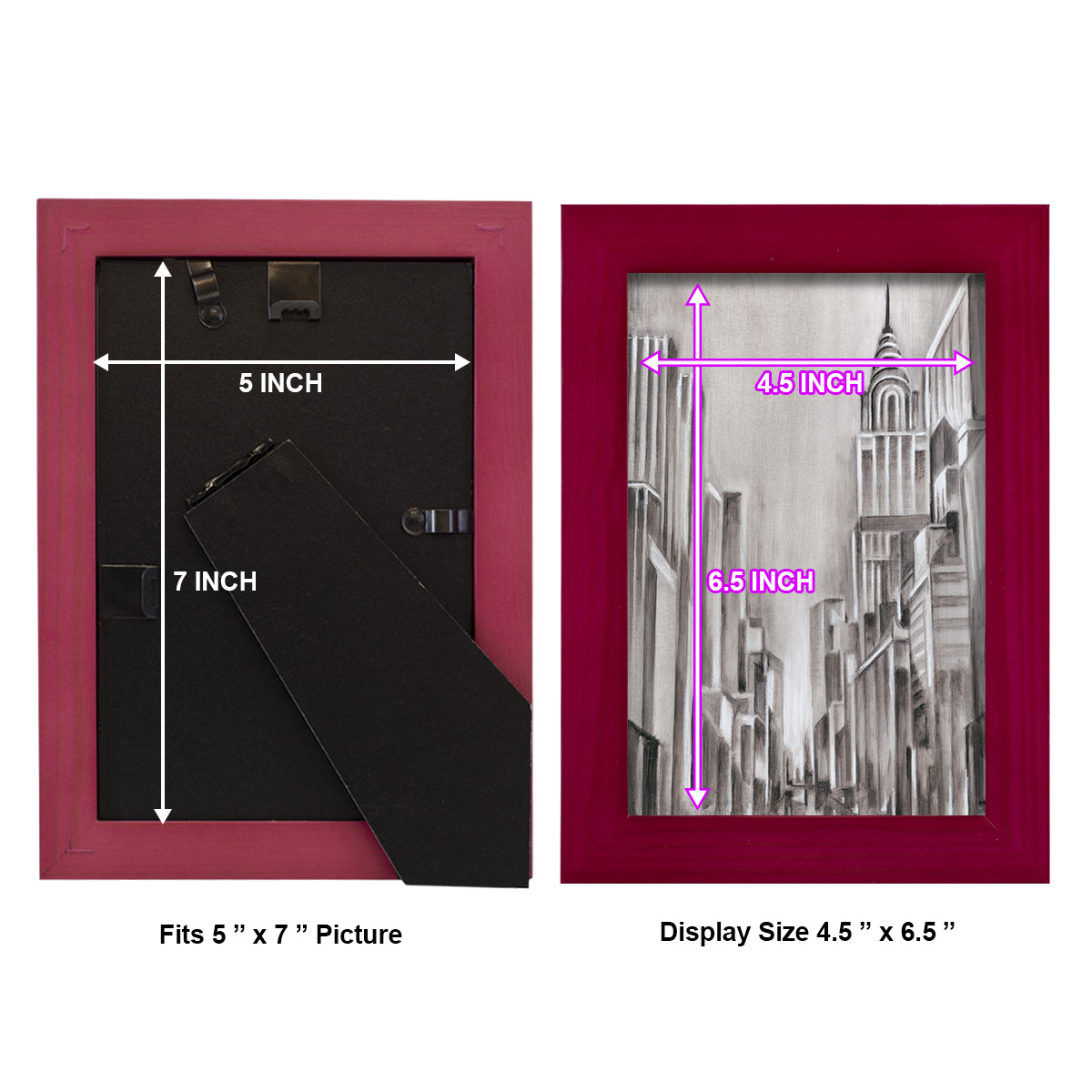 Art Deco Cityscape I -Framed Print w/glass-Cherry Red
