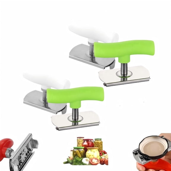 4PCS Cap Crack Jar Opener, Heavy Duty Stainless Steel Cap Crack Opener with Non-Slip Handle, Adjustable Can Opener for Stuck Jars, Bottles & Lids, Easy Twist Tool for Seniors