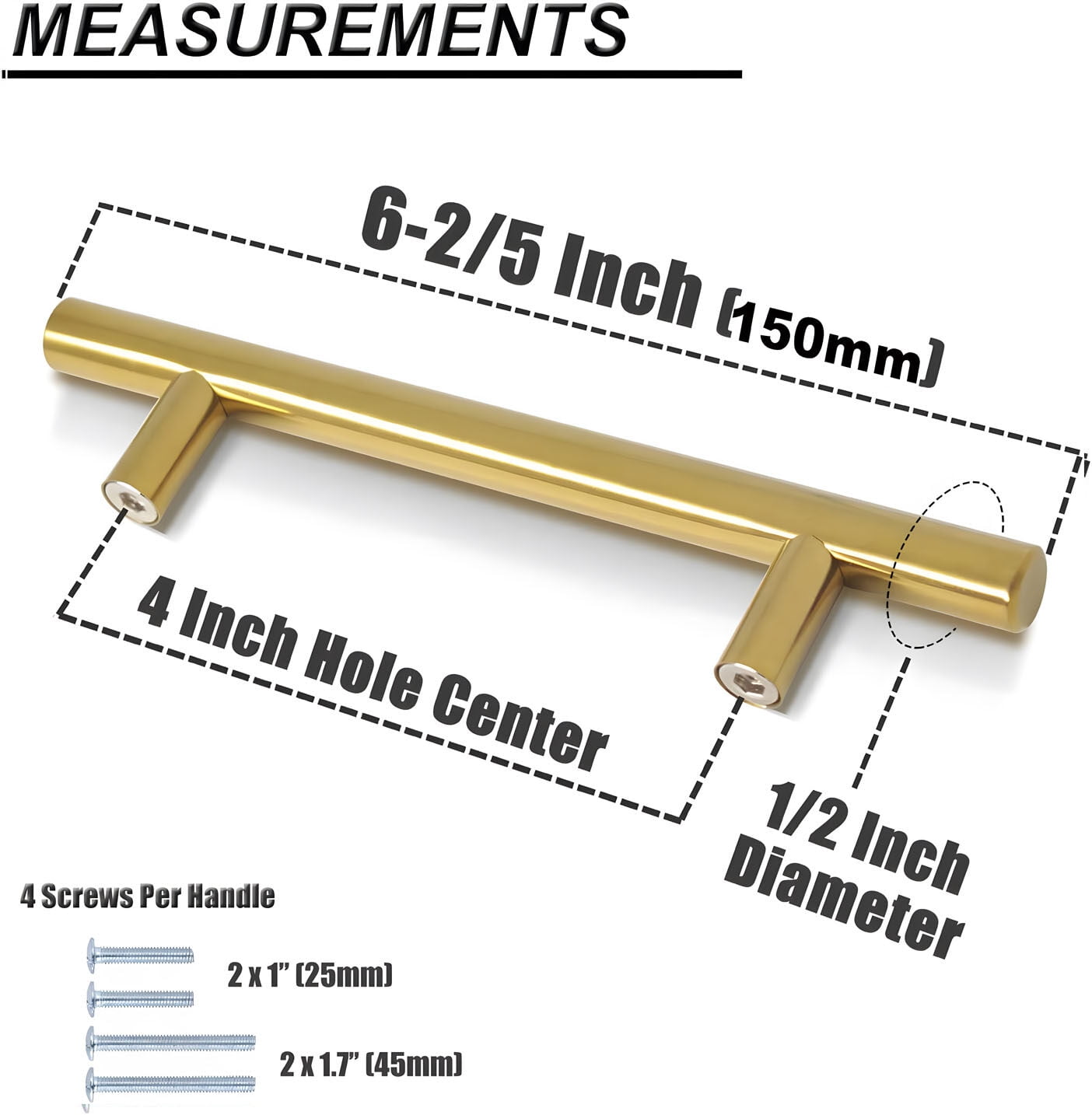 Leyfeng Handles, 30 Pack 4 Inch Hole Centers Kitchen Cabinet Pulls Drawer Dresser Handles, Modern Euro Round T Bar Stainless Steel Kitchen Bathroom Cabinet Hardware