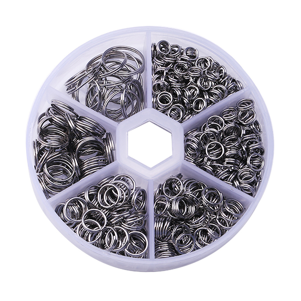 Discount.Tool 600pcs Metal Split Rings Stainless Steel Double Loop Jump Ring for Jewelry Making 5mm/6mm/7mm/8mm/10mm/14mm