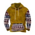 thumbnail image 2 of guisaled Mens Hoodies Ethnic Graphic Printed Hooded Sweatshirts Long Sleeve Patchwork Loose Casual Vintage Pullover Tops with Drawstring, 2 of 3