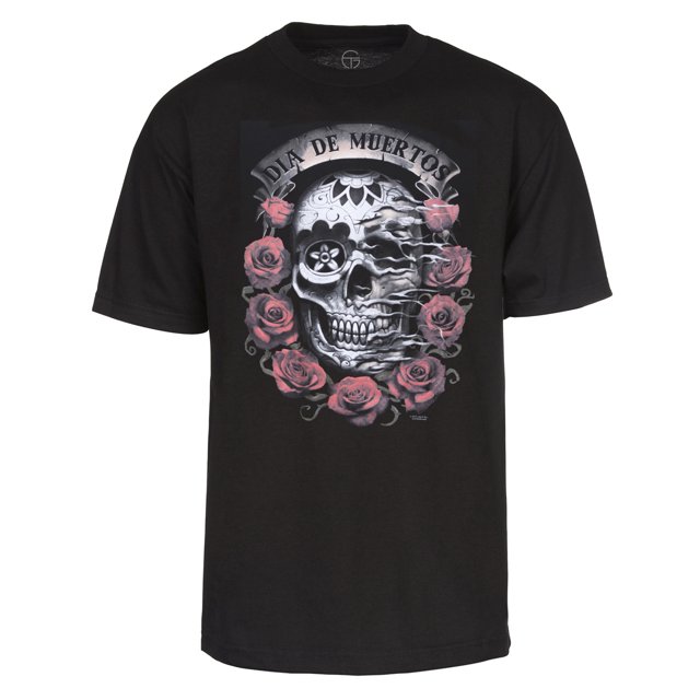 Camiseta de manga corta Gravity Trading Skull Día De Muertos Negro 2x grande