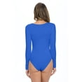 thumbnail image 4 of M&M Scrubs Bodysuits for Women Long Sleeve Crew Neck Slim Fit Casual Shapewear Body Suit (True Royal Blue, Small), 4 of 5