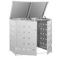 thumbnail image 2 of vidaXL Double Wheelie Bin Shed 240 L Stainless Steel, 2 of 5
