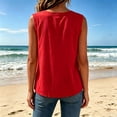 thumbnail image 5 of Noric Women's Cotton Linen Sleeveless Crew Neck Tank Top Solid Color Double Pockets Casual Loose Fit Summer Blouse for Daily Wear, 5 of 8