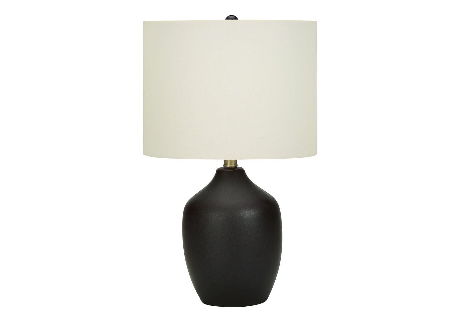 Monarch Specialties Lighting, 22"h, Table Lamp, Black Ceramic, Ivory / Cream Shade, Transitional