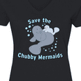 thumbnail image 4 of Inktastic Save the Chubby Mermaids with Cute Manatees Women's V-Neck T-Shirt, 4 of 5