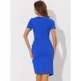 thumbnail image 4 of DARING DIVA Women's Tie Waist Work Office Sheath Dresses XS Royal Blue, 4 of 6