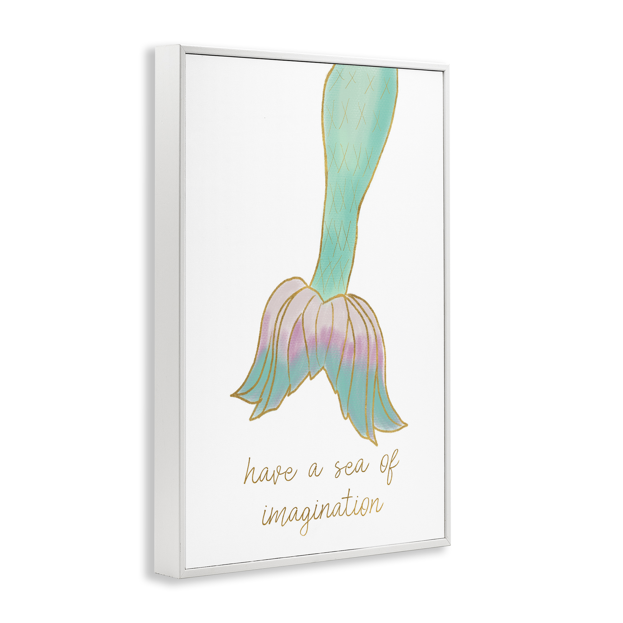 Stupell Industries Sea Of Imagination Fairy Tales & Fantasy Painting White Framed Art Print Wall Art, 20 x 30