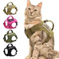 thumbnail image 2 of Arnés de nailon para gatos con 2 pegatinas, arnés táctico militar para gatos con asa, para perros pequeños, entrenamiento para mascotas, paseos, chihuahuas, 2 of 5