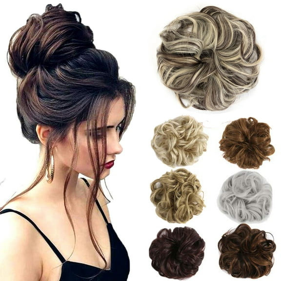 Messy Hair Bun Hair Scrunchies Extension Wavy Curly Wedding Donut Hair Extensions Hairpiece Wig
