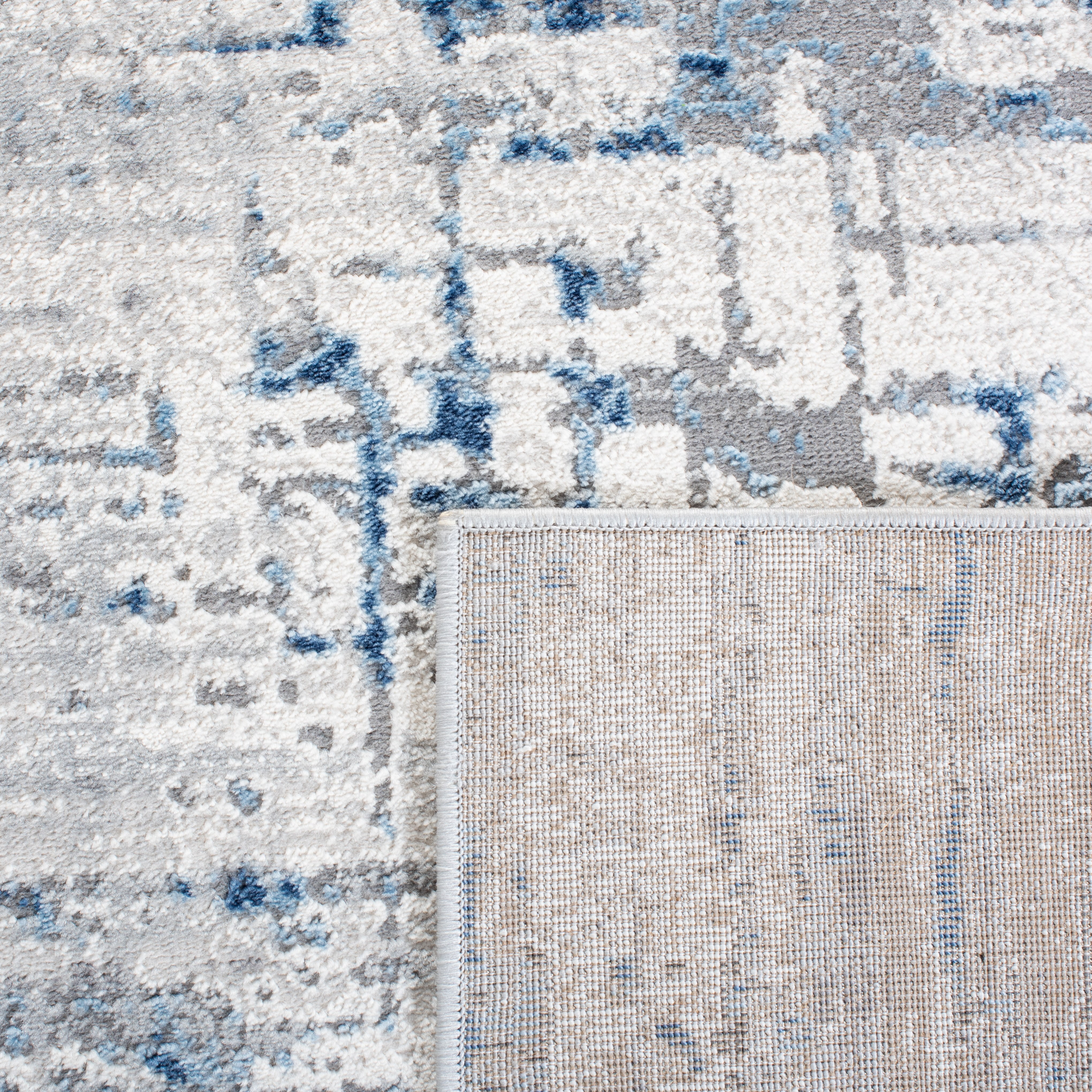 SAFAVIEH Amelia Edden Abstract Area Rug, Ivory/Blue, 9' x 12'