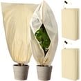 thumbnail image 1 of Cubiertas para plantas protección contra congelación 2 paquetes de chaqueta de invierno para exteriores con cordón y cremallera 47.7" ancho x 71.7" alto bolsa de tela cálida que protege el á, 1 of 5