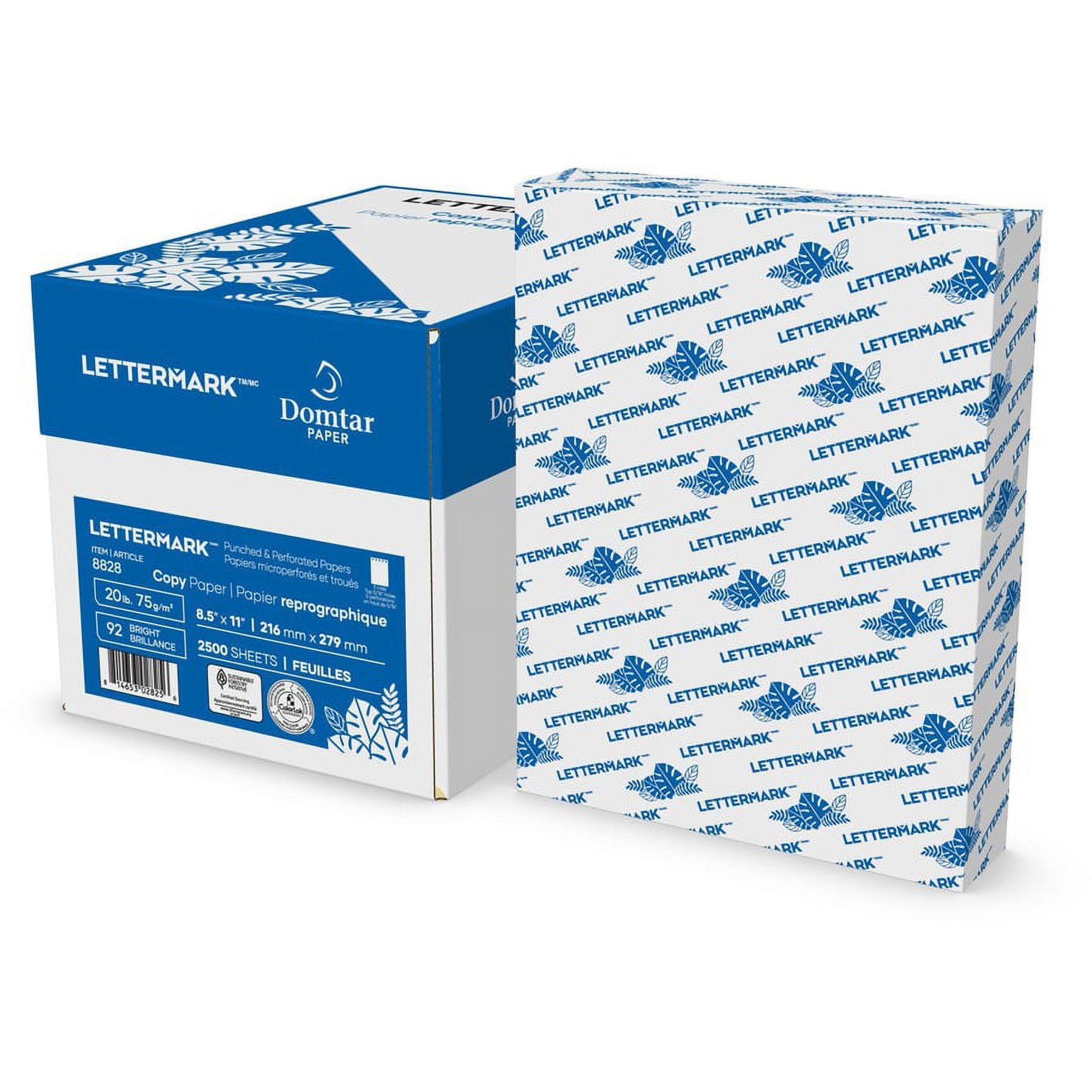 Lettermark Punched & Perforated Inkjet, Laser Copy & Multipurpose Paper - White (dmr-8822)