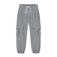 thumbnail image 3 of Guluxicc Kids Boys Girls Cargo Sweatpants Loose Drawstring Joggers Stretchy Running Sports Sweat Pants with Pockets 5-15 Years, 3 of 8