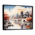 thumbnail image 2 of Designart "Silk Road China Art painting VI" China Art Floater Framed Canvas Print, 2 of 7