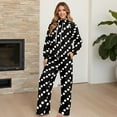thumbnail image 4 of Garronmavis Polka Dot Sweat Set Women's Sweatsuits Black Joggers for Women 2 Piece Set Sweat Sets Women Wide Leg Sweatpants Sweatshirt Lounge Sets Spring Winter Fall Outfits, Size L, 4 of 6