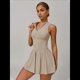 thumbnail image 5 of Vestido de Golf y Tenis para Mujer con Sujetador Incorporado, Pantalones Cortos con Cremallera, Corte Entallado, Falda Deportiva con Bolsillos Caqui L, 5 of 10